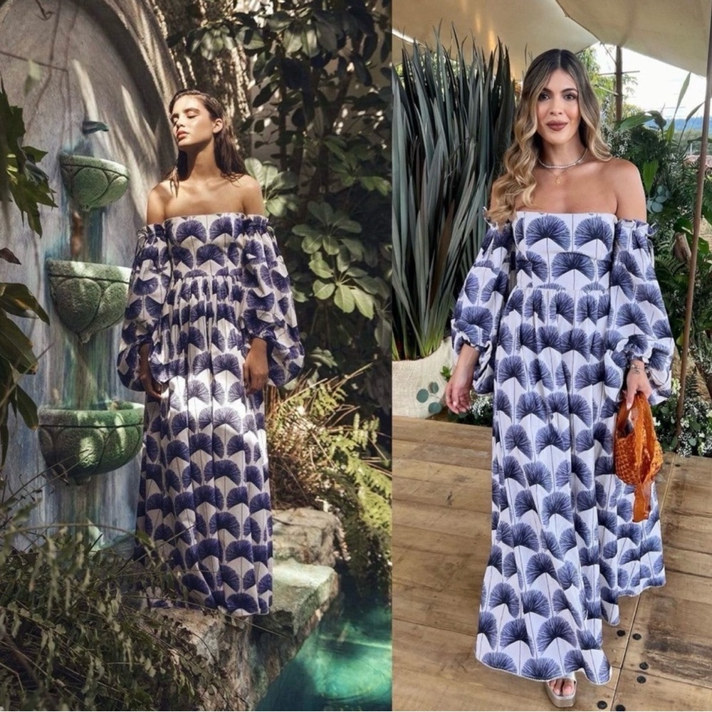 Agua By Agua Bendita Alheli Palma Mangle Noche Off The Shoulder Maxi Dress Sz S